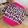 1PC Cheetah Print Polka Dots Umbrella-8-Rib Reinforced, Automatic Open, Lightweight & Durable, Cute Fashion Accessory for Outdoor-T388