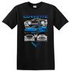 Corvette C8 Blau Sportwagen Grafik T-Shirt für Auto Liebhaber und Fans Tee