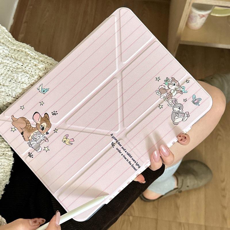 

Pink Plaid Little Deer & Rabbit iPad Pro 2021 Case - Autumn/Winter Edition iPad mini 6/7 (8.3-inch)