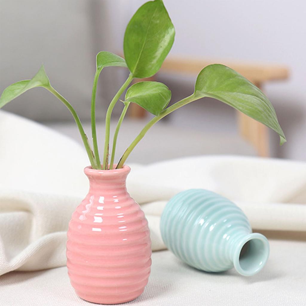 Desktop Plant Hydroponic Vase Simple Style Tabletop Ceramic Vase for Living Room Bedroom Ornaments Garden Small Flowerpot