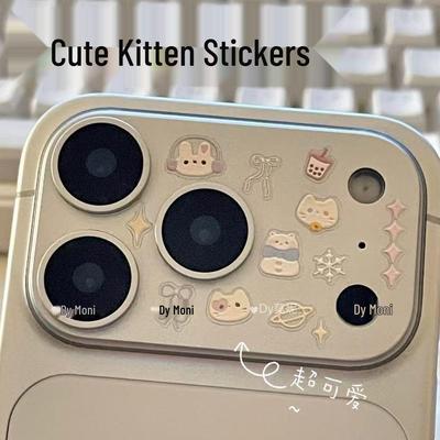Phone Lens Sticker: Pink Cute Rabbit Bow 3D Nail Art Film for Tablets