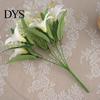 Lily Artificial Flower 1Pc 7 Heads Realistic Vivid Non-fading Not Wither Decorative Simulation Bouquet Gift Fake Home Art Decoration Scene Layout