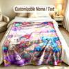 Teddy Bear Theme Custom Blanket Personalized Name & Text Customized Soft Warm Throw Blanket Home Decor