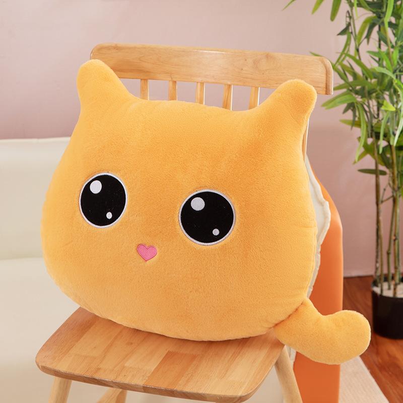 Cute Cat Throw Pillow Cross-border Cute Head Kitten Plush Toy Scratcher Doll Sofa Cushion Doll