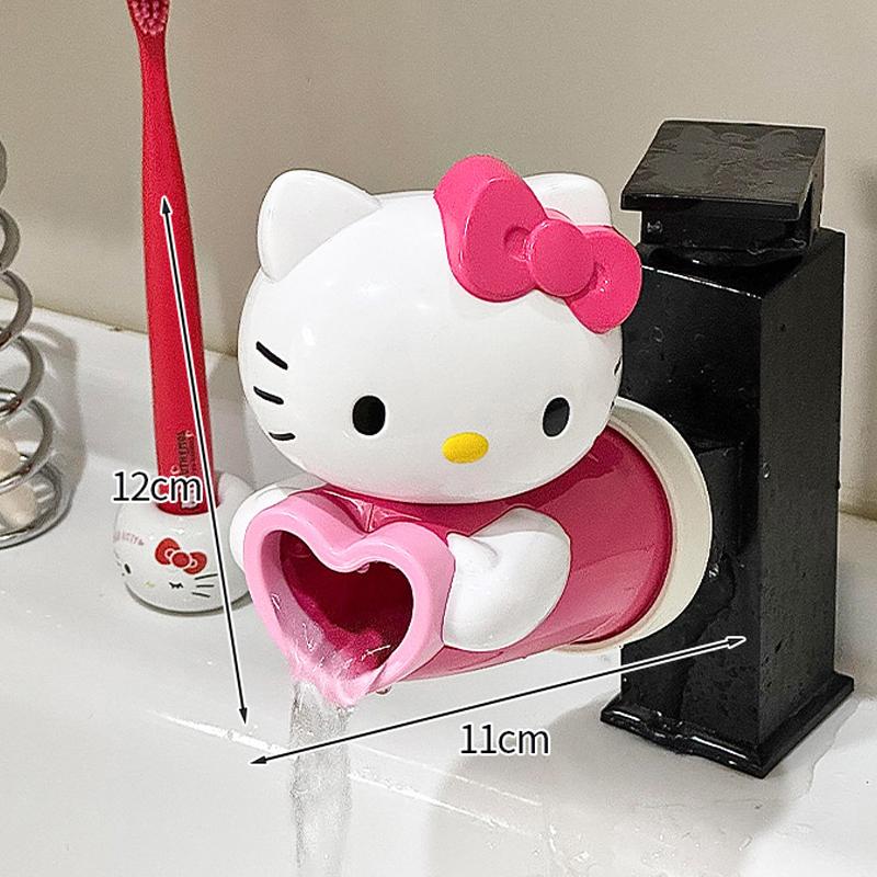 Hello Kitty Faucet Extender Cover Heart-Shaped Faucet Extender Handwashing Splashproof Fauce Cover Adorable Kitty Splash Guard As show