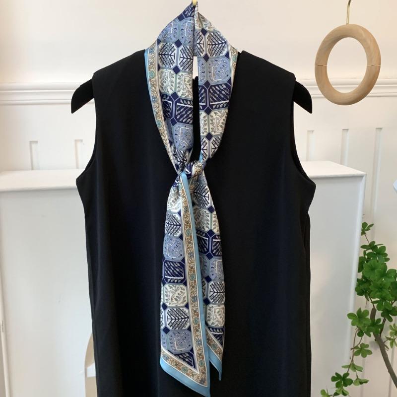 Silk Scarf, Long Strip, Versatile Shirt, Neck Protection, Scarf, Silk Scarf, Multi-purpose Headscarf, Headband, Hair Tie, Decorative Waist Belt.