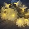 Xmas Party Decor LED Optical Fiber Flower Lights 2M 3M Battery Powered Artificial Fairy String Garland for Wedding Home Holiday