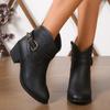 Shoes for Women's Platform Boots Elegant Woman Heeled Shoe Autumn Winter 2025 Coshift Heels Round Head Waterproof Short Barrel
