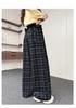 Girls' Plaid Wide-Leg Trousers with Lace Waist - Autumn 2026 Collection for Medium and Large Children.