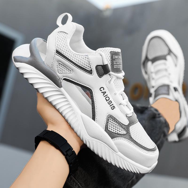 Frühlingsmodische Mesh-Freizeit-Laufschuhe - Atmungsaktiv, Hohlraumdesign, Schnür-Flats für Teenager