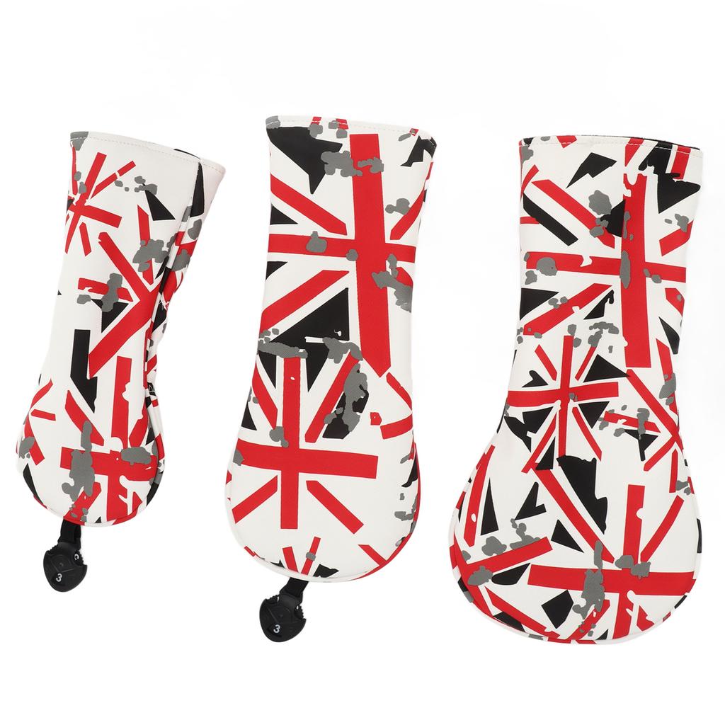 3Pcs Golf Club Head Cover Oxford Cloth British Flag Golf Head Cover for Golfer Lovers