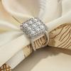 Square Faux Pearl Scarf Ring Rhinestone T-shirt Tie Clip Shawl Silk Scarves Ring Wrap Holder Clasp Slide Buckle Women Clothing Accessories