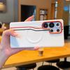 Busienss Sle Race Track Pattern Leather Case For Samsung S26 Ultra S25 Edge S24 Plus For MagSafe Charging Protector Cover