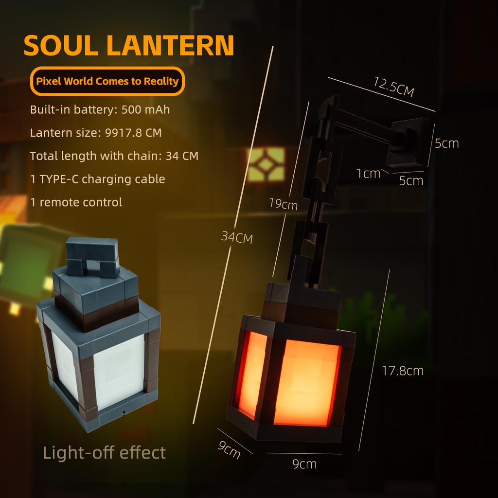 Pixel Style Night Light Portable Lantern Tabletop Ornament 16 Colors RGB Remote DIY Interior Decoration Atmosphere Light