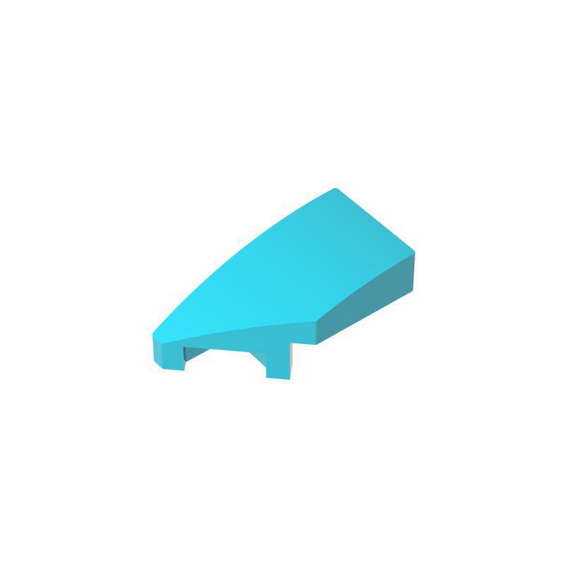 100g MOC Building Blocks: 1x2 Left Wedge Plate with Curved Smooth Top, Compatible with Loose Bricks.