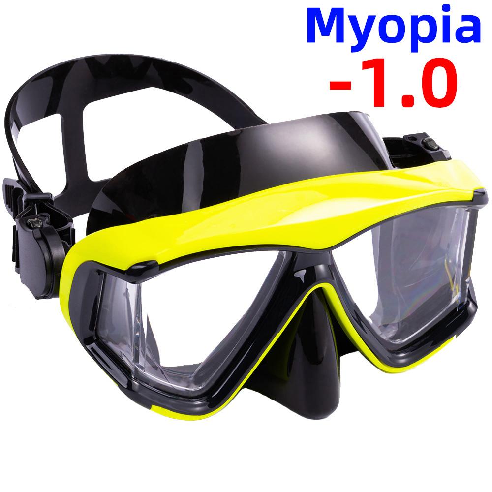Optische Myopie-Schnorchel-Tauchmaske, Schwimmbrille, kurzsichtige Ausrüstung, Panorama-Weitsicht, Erwachsene, Jugendliche – 1,0 bis 6,0