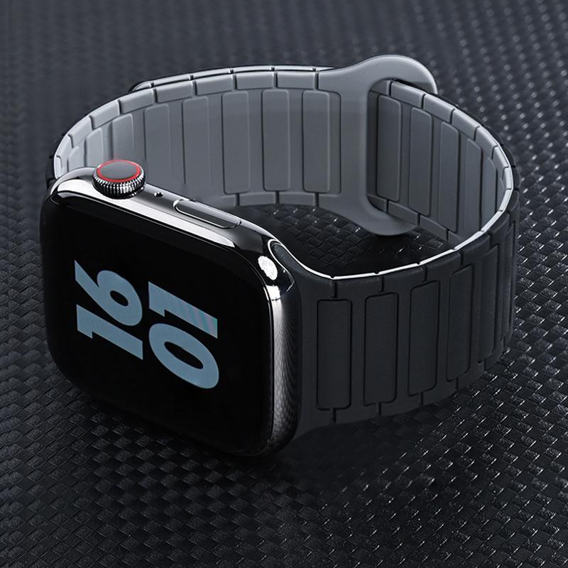bands for Apple Watch strap 40mm 46mm 45mm 44mm 41mm 49mm Magnetic Silicone correas Bracelet iWatch Series 11 10 9 8 Se ultra2 3