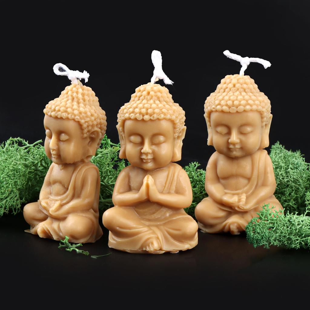3D Little Buddha Candle Silicone Mold Handmade Buddha Aromatherapy Soap Resin Mold Church Candle Decoration Production Supplies