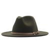 European and American style spring and autumn winter imitation felt big brim hat British retro woolen top hat men's and women's travel Panama jazz hat