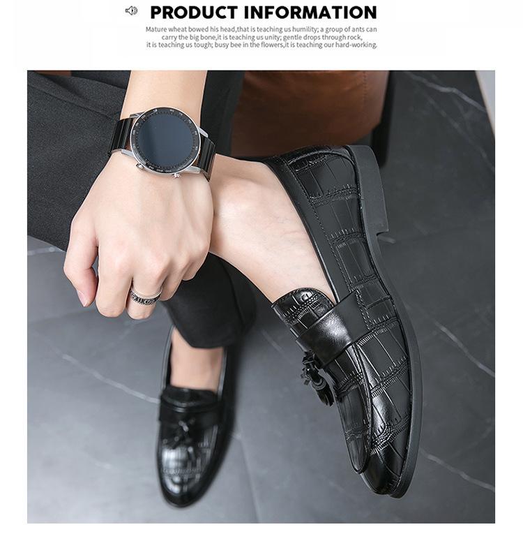 Men's Plus Size Cross-Border Tassel Loafers: British Style Leather Shoes for Autumn and Spring (Sizes 38-46)