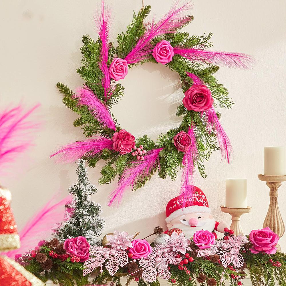 30PCS 55cm Pampas Grass Decor Artificial Flowers Fake Reed for Christmas Ornaments Halloween Fall Party Home Wedding Decoration