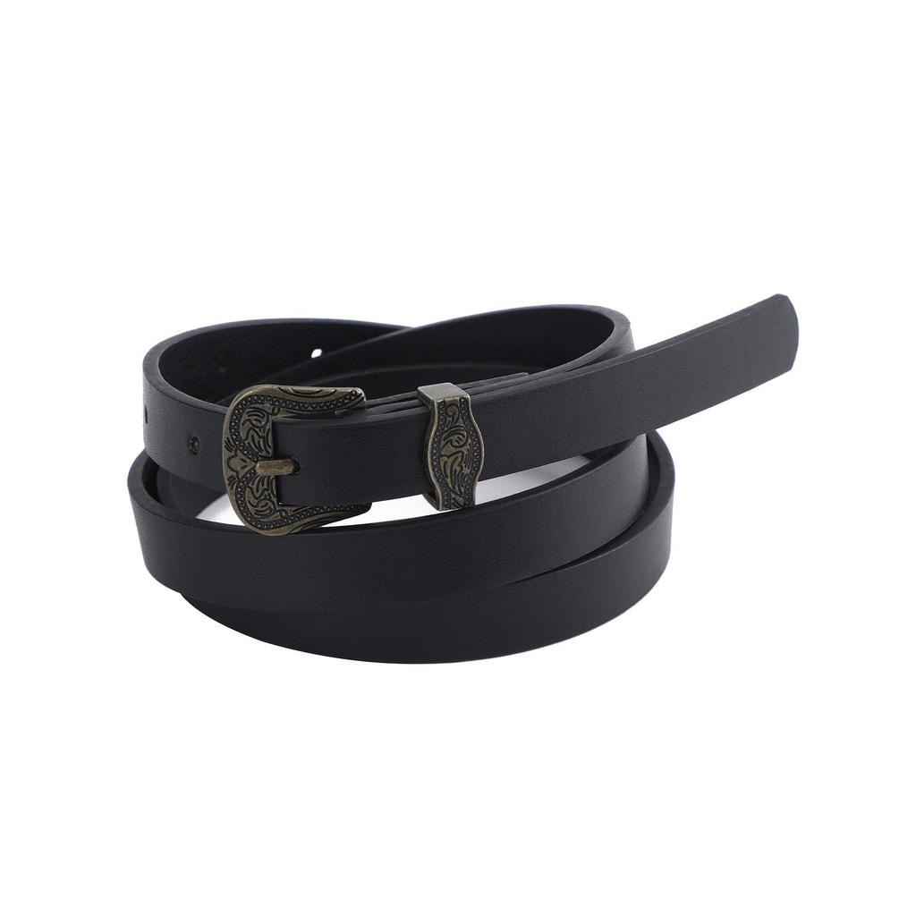 Women's Retro Leather Belt with Alloy Buckle - Versatile Fashion Waistband for Jeans