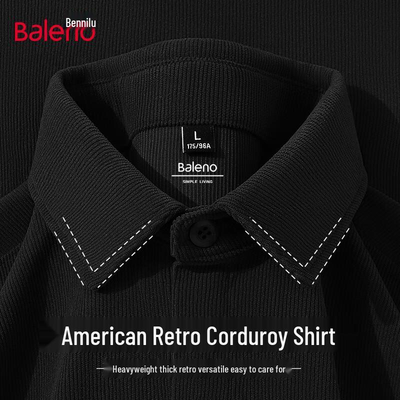 

Мужская однотонная вельветовая рубашка с длинным рукавом Baleno 3XL