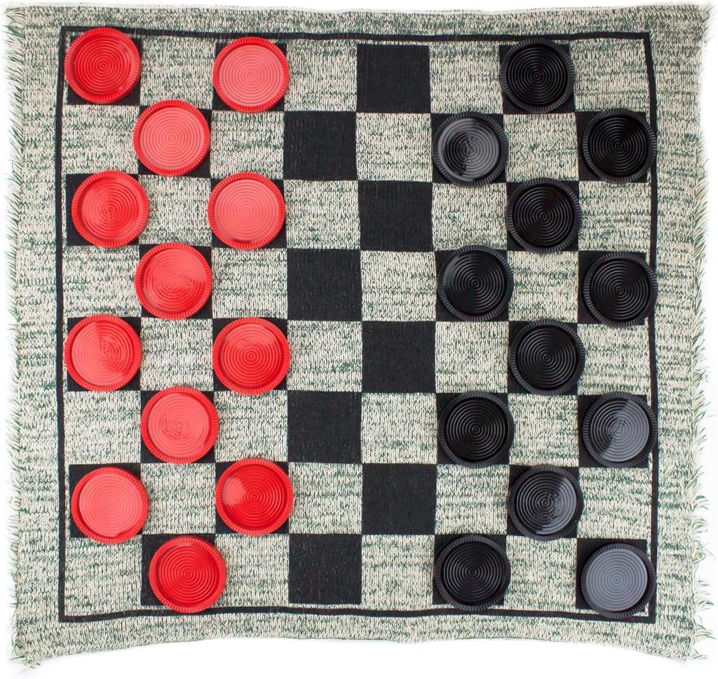 Set di Dama Gigante - Gioco da Tavolo 3-in-1 per Interni/Esterni per Famiglia e Amici