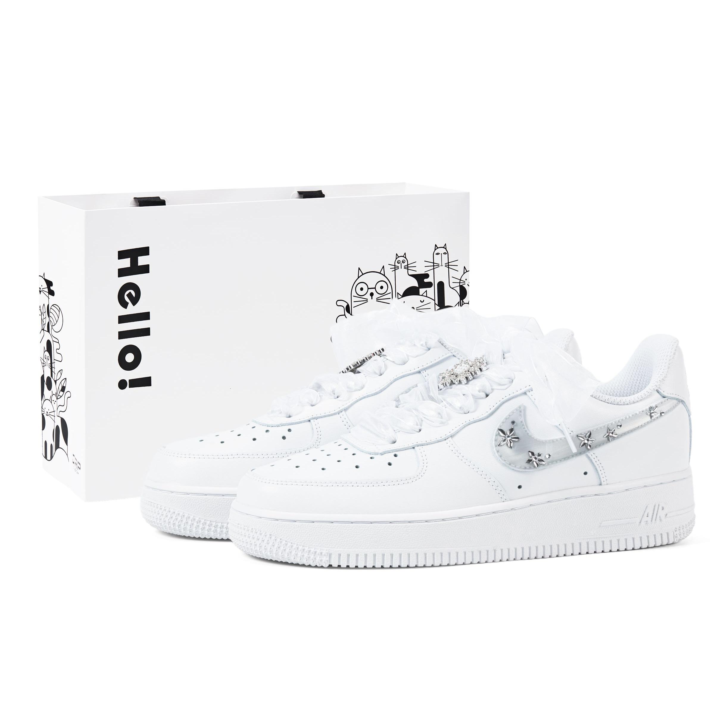 

Nike Air Force 1 Wear resistant And Lightweight Low top Skateboard Shoes Women s White 315122-111(Team943-SBOX) 38.5