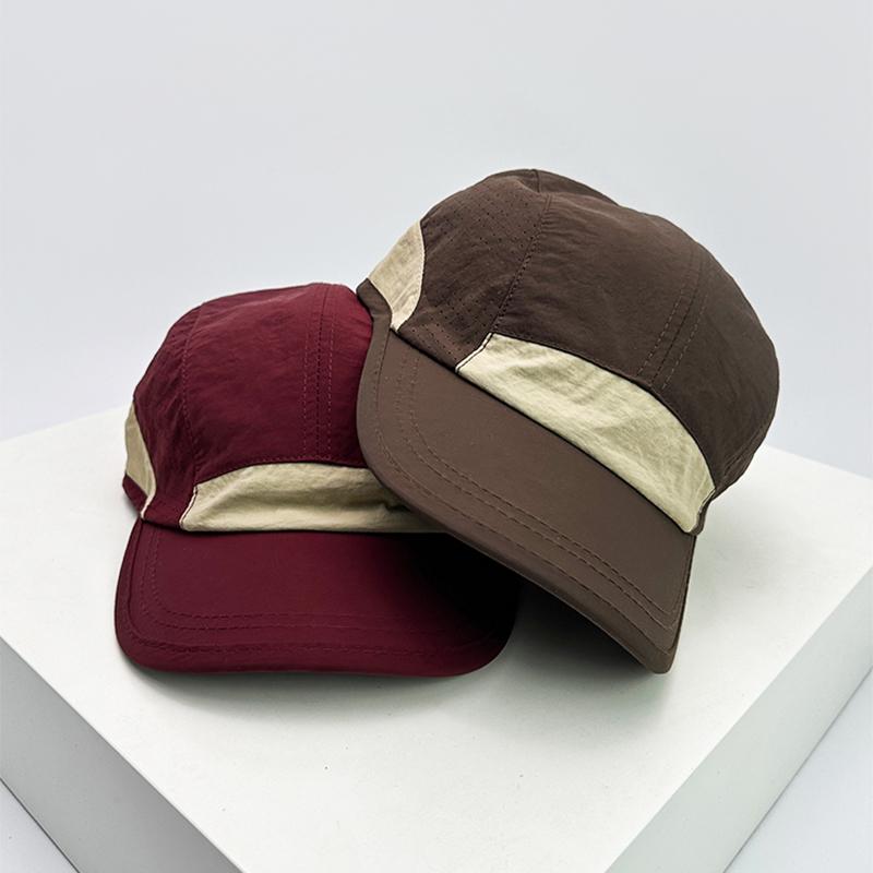 Peaked Drying Fast Color Contrast Blocking Women  Men For Neutral Gender Fresh Hats Short Eaves Breathable Mesh Sunshade Outdoor Caps Versatile