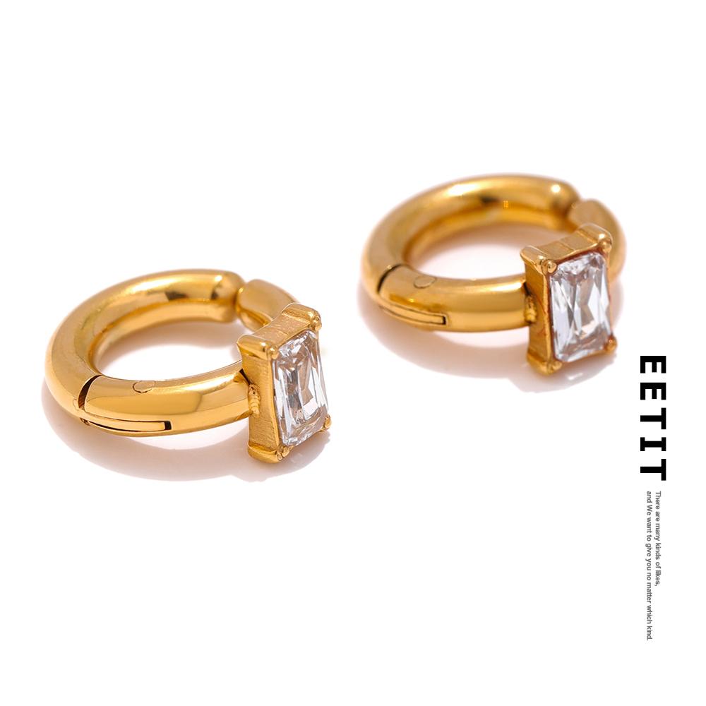 

Женские серьги-клипсы Eetit с кубическим цирконием, золотые серьги из нержавеющей стали