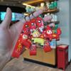 Soft Wrist Lanyard Cartoon Red Sheep Keychain 3D Fluffy Doll Pendant Comfortable Key Holder for Daily Bag Accessory