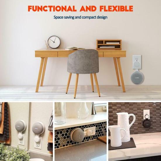 Suport de perete cu priză, accesoriu pentru difuzorul inteligent Google Home Mini