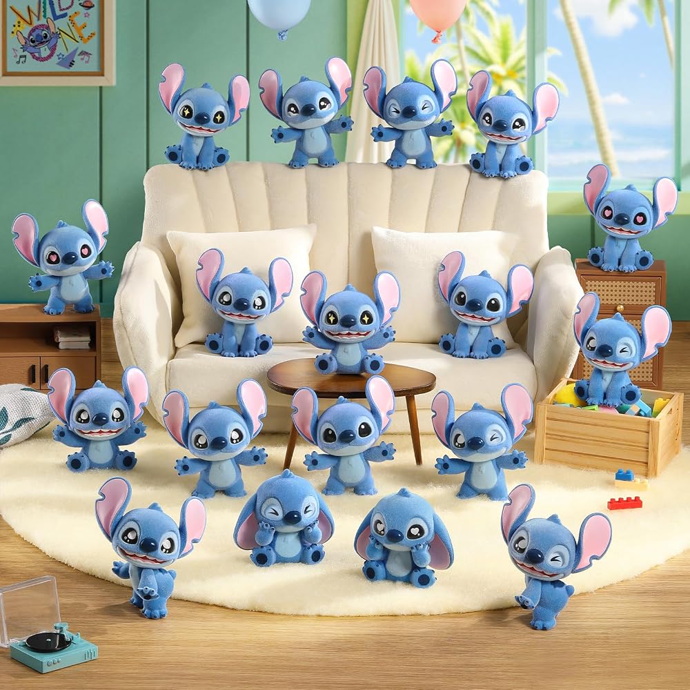 TOP TOY Disney Mini Fluffy Stitch Series Blind Box Figure 3pcs
