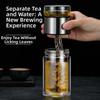 Borosilicate Glass 500ML Tea Bottle 304 Stainless Steel Handhold Portable Bottle  School