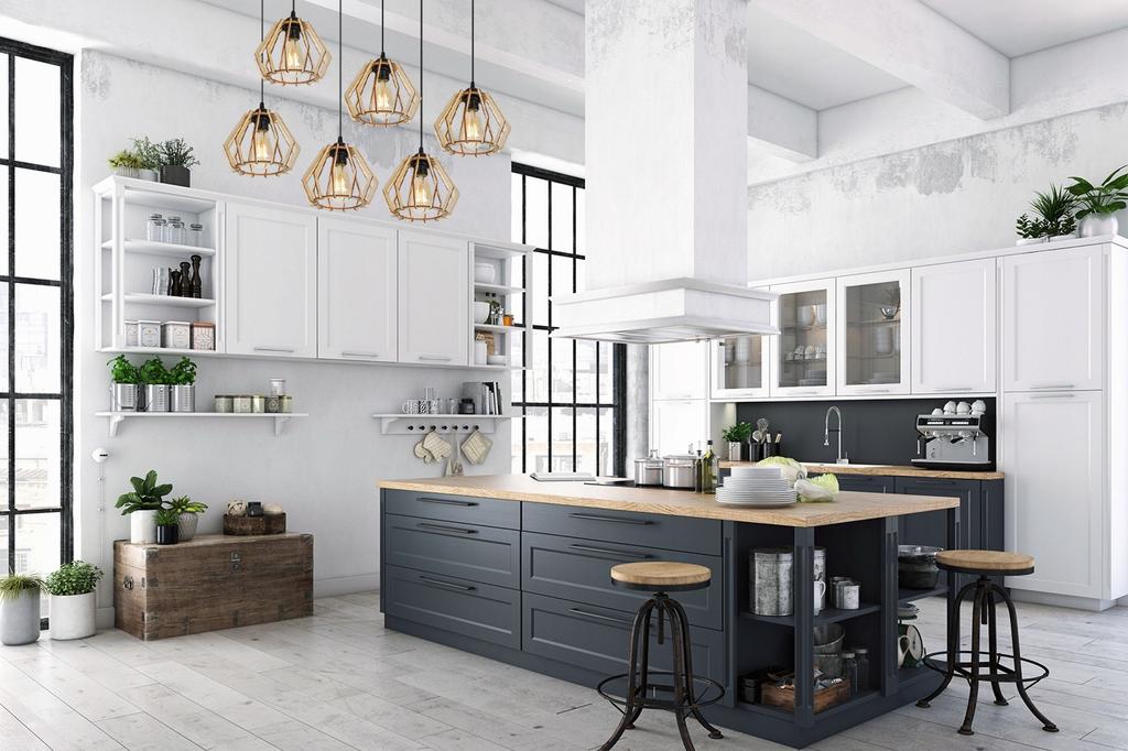 MODERN WOODEN LED CEILING HANGING LAMP
