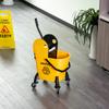 25L Mop Bucket, with Wringer, Wheels and Handle - Yellow