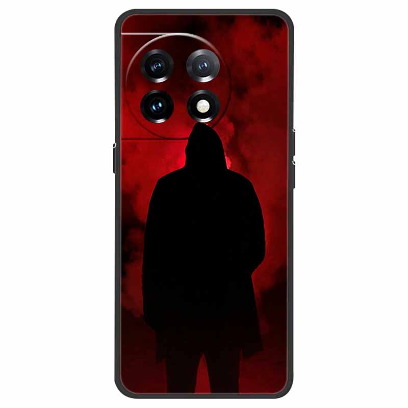 For OnePlus 11 5G Case One Plus 11R Flower Marble Black Bumper Soft TPU Silicone Cover for OnePlus 11 / 11R 5G Phone Cases Capas