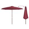 350 Cm Wooden Mast Sun Umbrella In Burgundy Red