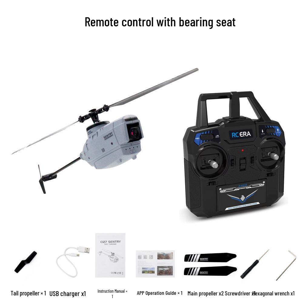 Cross C127/C128 Black Bee Drone: Single-Rotor Helicopter with Altitude Hold & Optical Flow for Aerial Photography