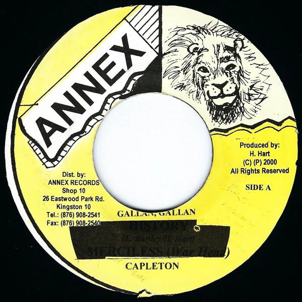 

7inch Record CAPLETON - Gallan, Gallan NONE Annex 2000 Jamaica Reggae, Ska & Dub Used