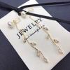 Natural freshwater pearl earrings with micro inlaid zircon leaves and simple design of willow branches. A multi wearing pearl jewelry