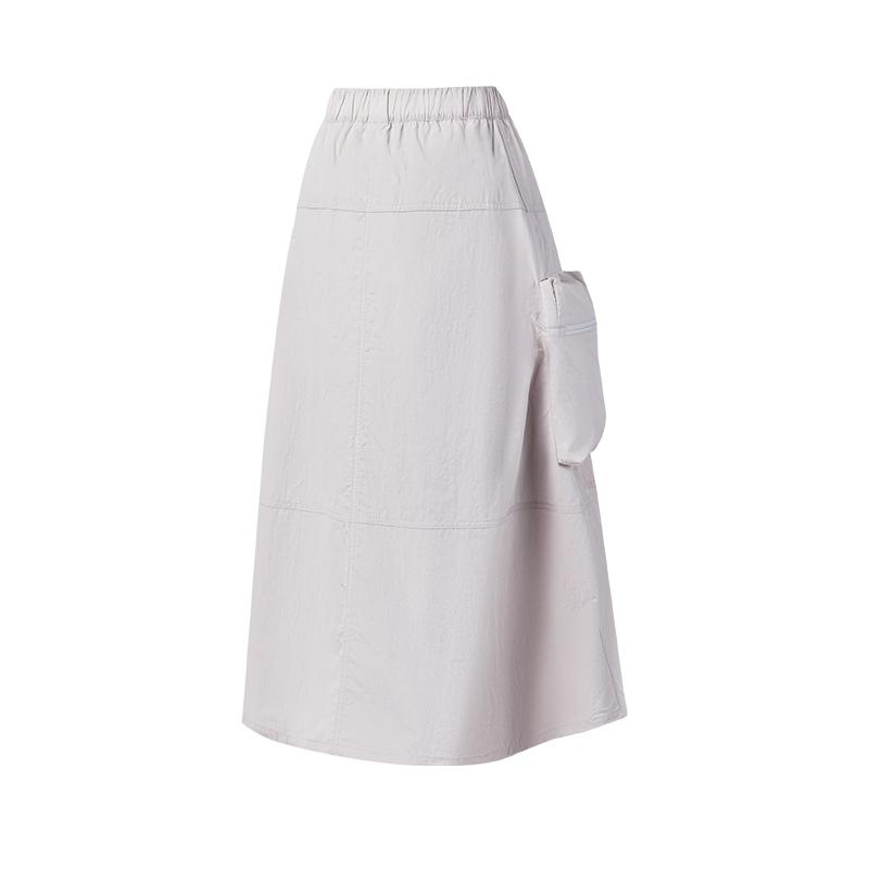 FILA Explore Fashion Trend Minimalist Classic Retro Workwear Versatile Comfortable Woven Loose Casual Long Skirt Women skirts A11W627303FGY