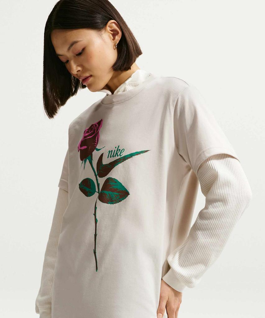 NIKE Sportswear Oversized Short Sleeve T-Shirt W - Light Bone / Ir7827-072