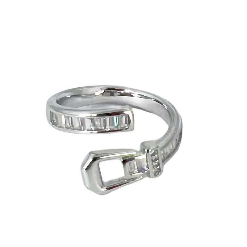 Full Of Diamonds, Zircon Stacking, High-End Combination Series, Open Ring, Niche Design, Luxury Personalized Fashion Ring, Woman