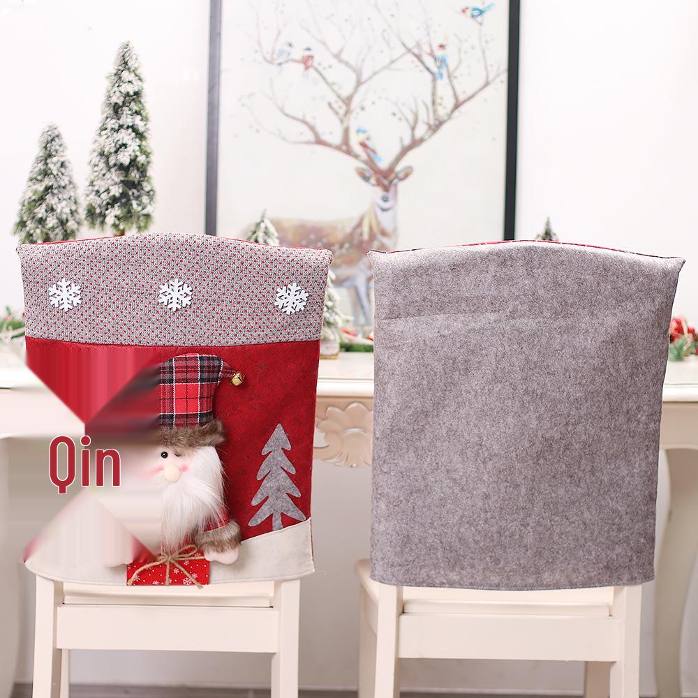 Weihnachtsmann 3D Cartoon Kunstleder Stuhlhussen Set