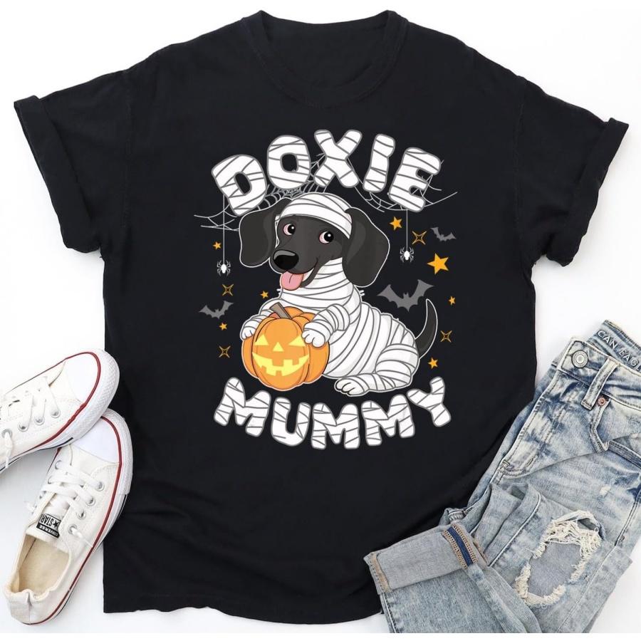 Halloween Costume Dachshund Dog Lover Doxie Mummy T-Shirt, Tank Top, Long Sleeve Shirt, Sweatshirt, Hoodie Men Women Kids Made in Canada S