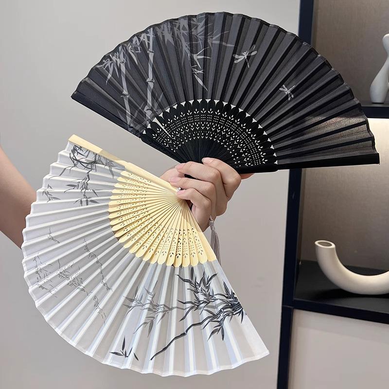 Vintage Faltfächer aus Bambus für Hanfu-Tanz - Chinesischer Stil Damen Sommeraccessoire