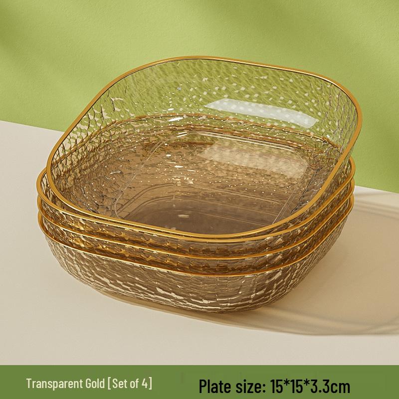 Luxury Plastic Bone Dish: Versatile Small Plate for Snacks, Fruits, Residue Storage, and Stir-Fry.