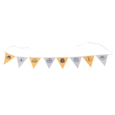Pennant Banner Multicolor Hanging Wear Resistance Outdoor Triangle Flag for Outdoor Garden Decoration Orange White